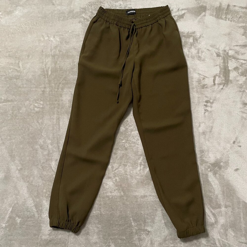 Express Womens Olive Green MidRise Ankle Jogger Pants Size XSTP